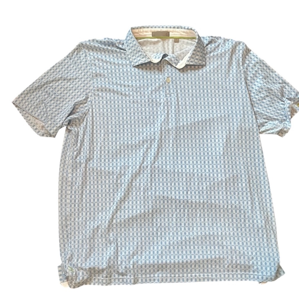 tasc Performance Blue Geometric Polo Shirt L